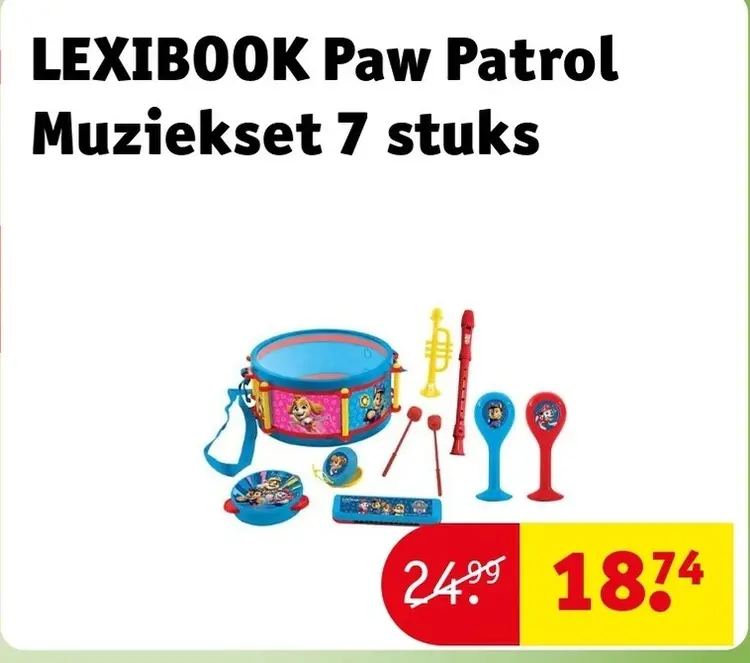 Aanbieding: LEXIBOOK Paw Patrol Muziekset 7 stuks