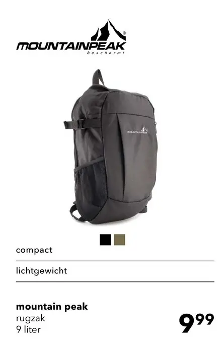 Aanbieding: Mountain Peak rugzak zwart 9 liter