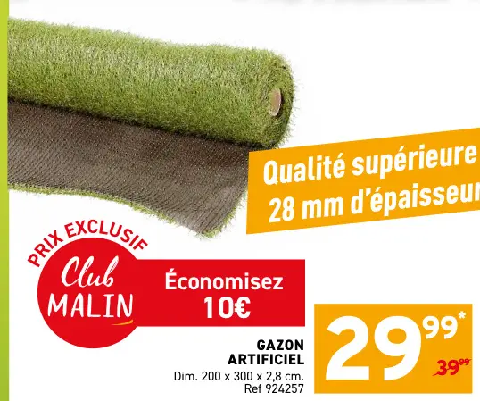 Offre: Gazon artificiel