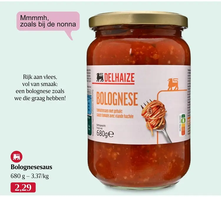 Promotie: Delhaize Bolognesesaus