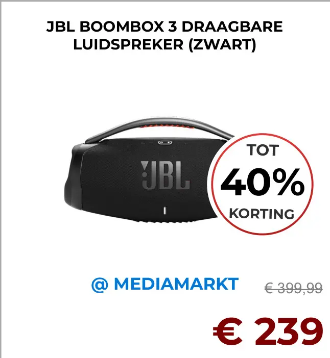 Aanbieding: Boombox 3 draagbare luidspreker (zwart)
