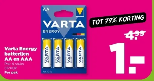 Aanbieding: Varta Energy batterijen AA en AAA