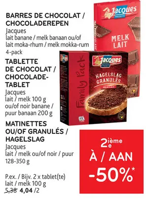 Offre: Barres de chocolat chocoladerepen