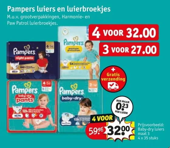 Aanbieding: Pampers luiers en luierbroekjes