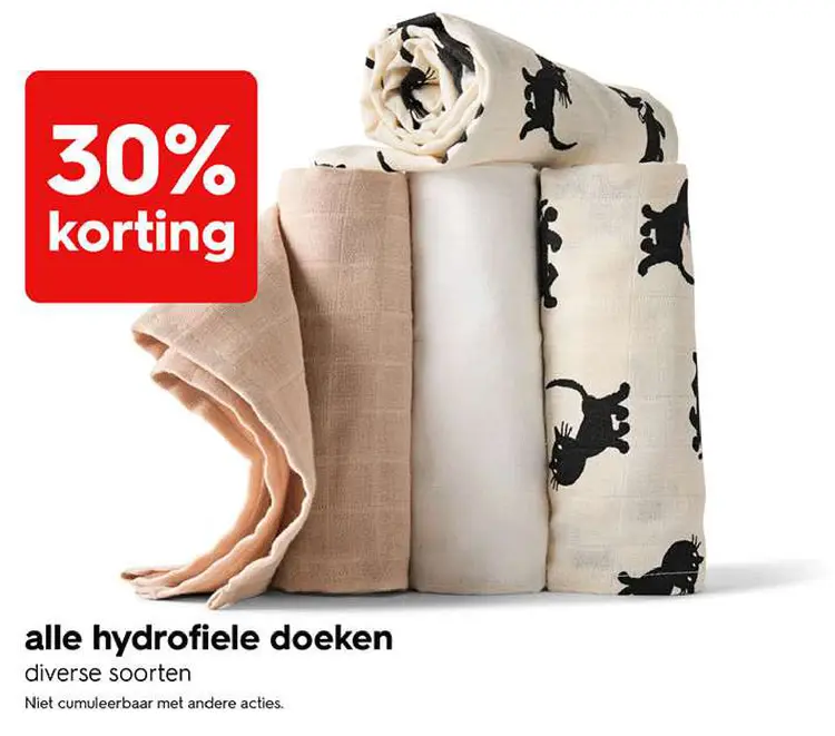 Promotie: Alle hydrofiele doeken