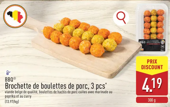 Offre: Brochette de boulettes de porc