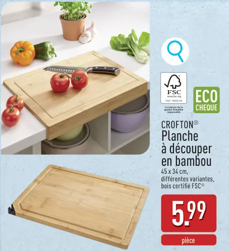 Offre: Planche à découper en bambou