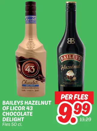 Aanbieding: Baileys Hazelnut or Licor 43 Chocolate Delight