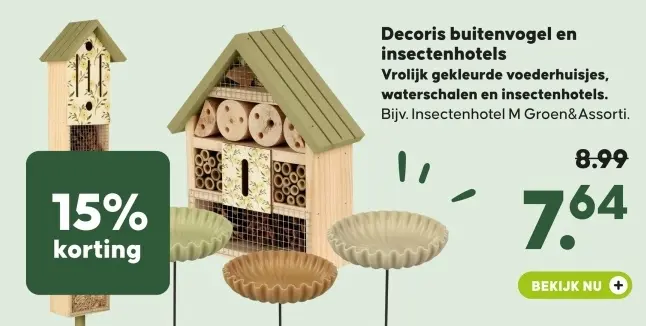 Aanbieding: Decoris buitenvogel en insectenhotels