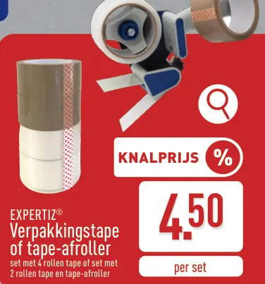 Promotie: Verpakkingstape of tape-afroller