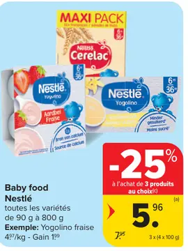 Offre: Baby food Nestlé