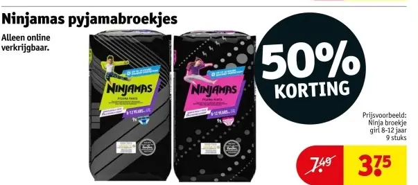 Aanbieding: Ninjamas pyjamabroekjes