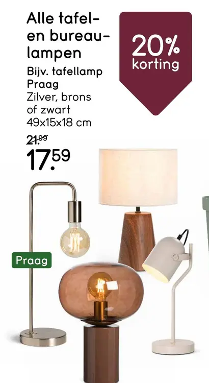 Aanbieding: Alle tafel- en bureaulampen
