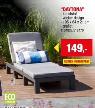Aanbieding: Allibert Daytona ligbed + kussen grijs