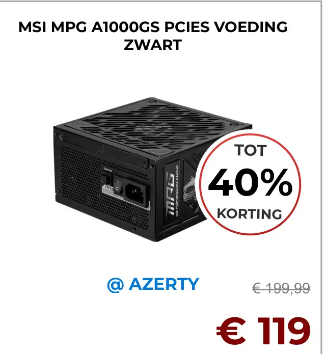 Aanbieding: Msi mpg a1000gs pcies voeding zwart