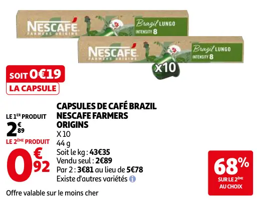Promotie: Capsules de café brazil