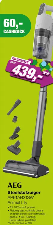 Aanbieding: AEG AP91AB21SW Animal Lily Steelstofzuiger