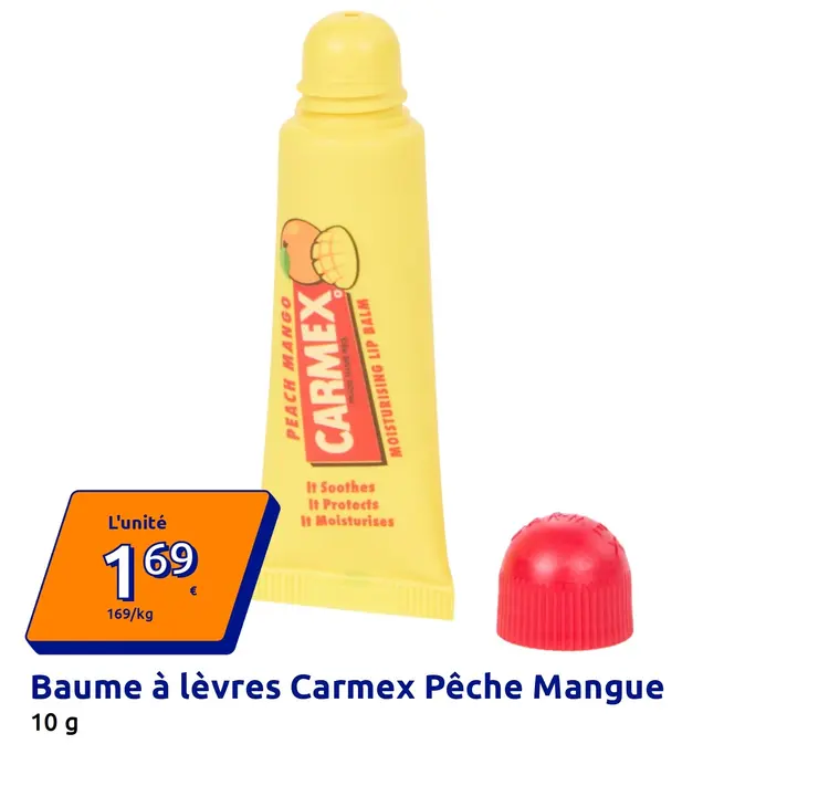 Offre: Baume à lèvres Carmex Pêche Mangue