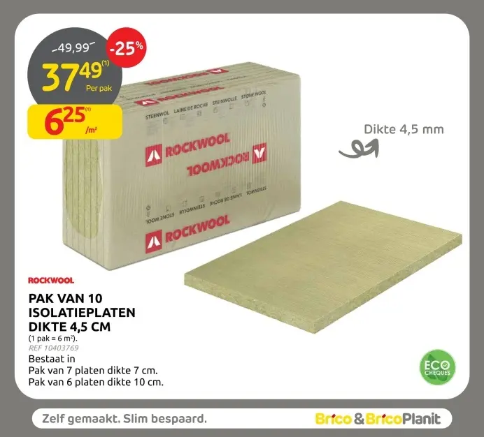 Promotie: Isolatieplaten dikte 4,5 cm