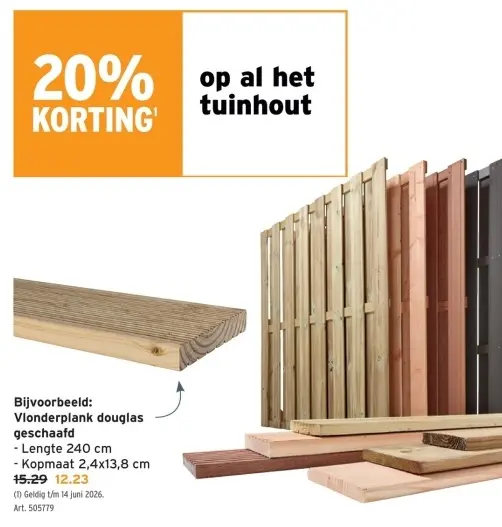 Promotie: Vlonderplank douglas geschaafd