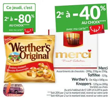Offre: Merci, Toffifee, Werther's, Knoppers