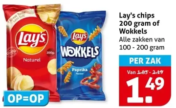 Aanbieding: Lay's chips of Wokkels