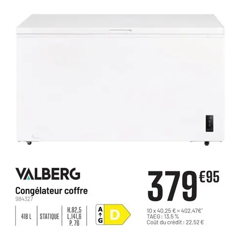 Offre: Congélateur coffre