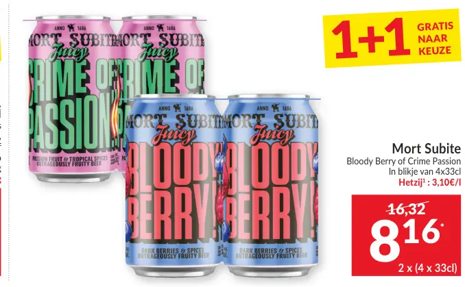 Promotie: Mort Subite Bloody Berry of Crime Passion