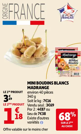 Offre: Mini boudins blancs