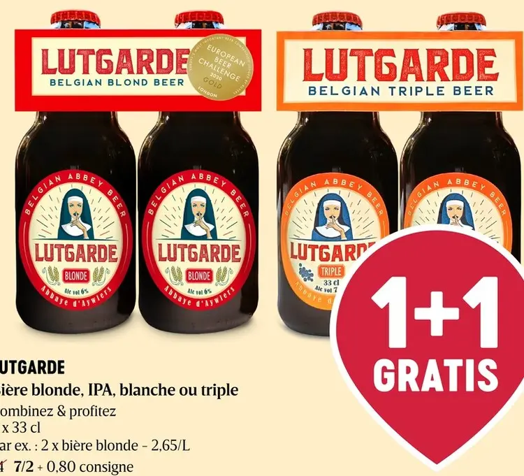 Offre: Lutgarde Bière blonde, IPA, blanche ou triple