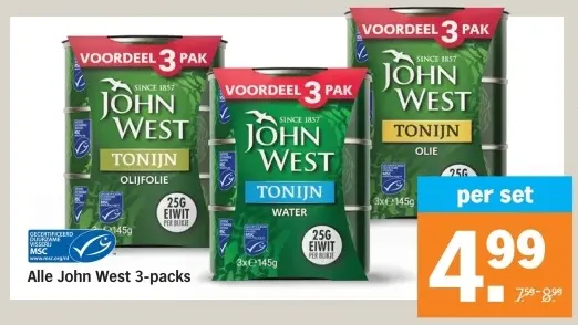 Aanbieding: Alle John West 3-packs