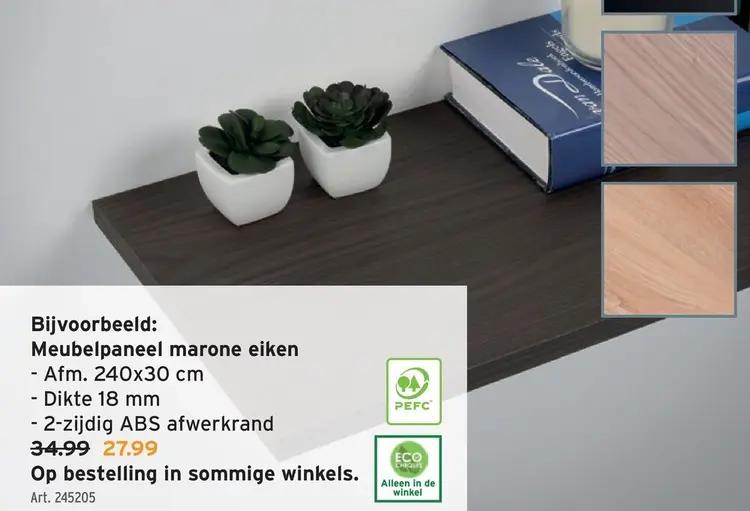 Promotie: Meubelpaneel marone eiken