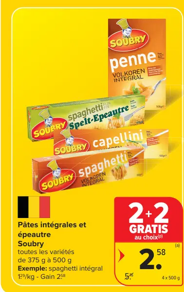 Offre: Pâtes intégrales et épeautre