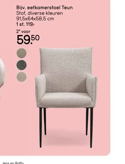 Aanbieding: Eetkamerstoel Teun