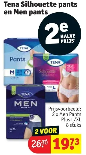 Promotie: Tena Silhouette pants en Men pants