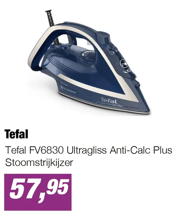 Aanbieding: Tefal FV6830 Ultragliss Anti-Calc Plus Stoomstrijkijzer