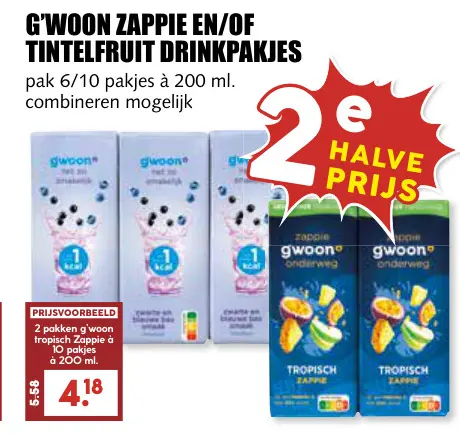 Aanbieding: Zappie en/of tintelfruit drinkpakjes