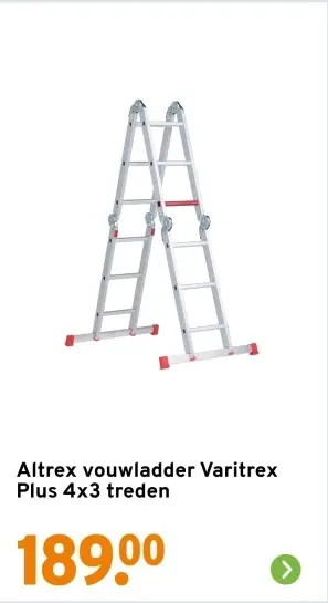 Aanbieding: vouwladder Varitrex Plus 4x3 treden