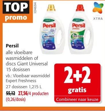 Promotie: Persil alle vloeibare wasmiddelen of discs Giant universal