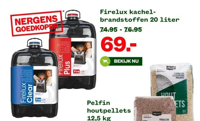 Aanbieding: Firelux kachel-brandstoffen