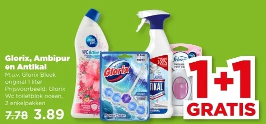 Aanbieding: Glorix, Ambipur en Antikal