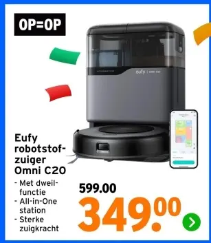 Aanbieding: Eufy robotstofzuiger Omni C20