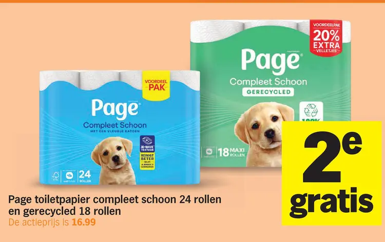 Aanbieding: toiletpapier compleet schoon