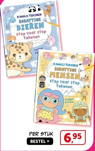 Aanbieding: Kawaii tekenen schattige dieren / mensen