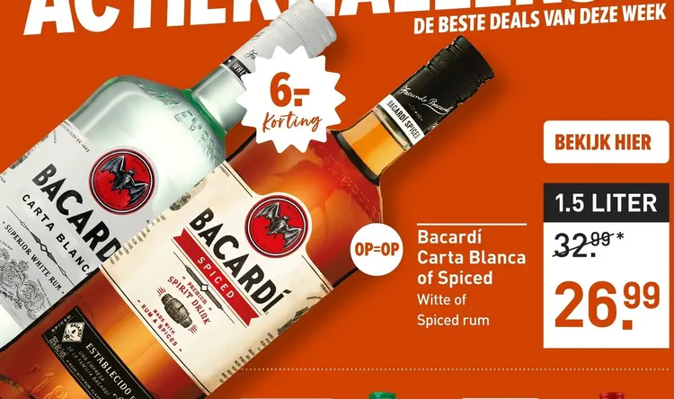 Aanbieding: Bacardí Carta Blanca of Spiced