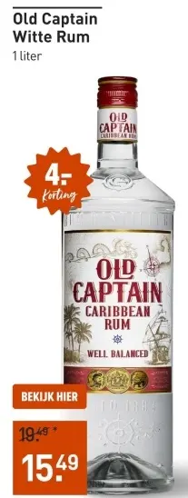 Aanbieding: Old Captain Witte Rum