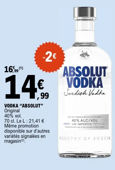Promotie: Vodka "ABSOLUT"