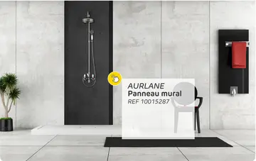 Offre: Panneau mural aurlane argent/gris 90x210cm