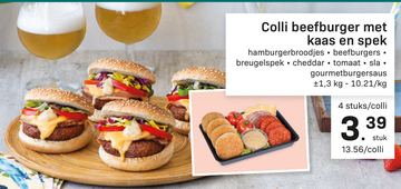 Aanbieding: Colli beefburger met kaas en spek