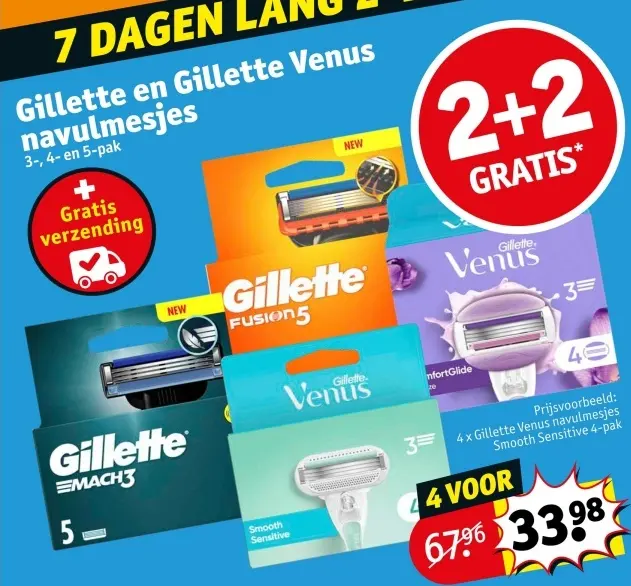 Aanbieding: Gillette en Gillette Venus navulmesjes